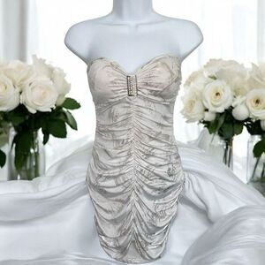 Janice White Strapless Bodycon Mini Dress Women’s Small